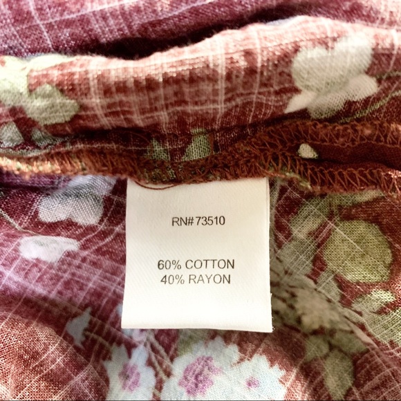 Ivy Jane Floral Print Tunic Button Down Small - Picture 8 of 8